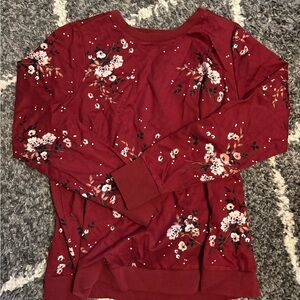 Torrid Red Floral Sweatshirt